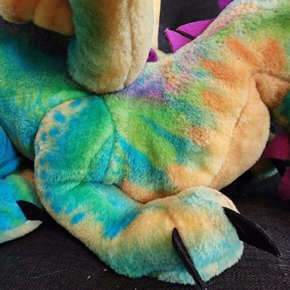 Melissa Doug Jumbo Plush Dragon 33" Rainbow Friendly Long Tail Winged Retired - Picture 8 of 11